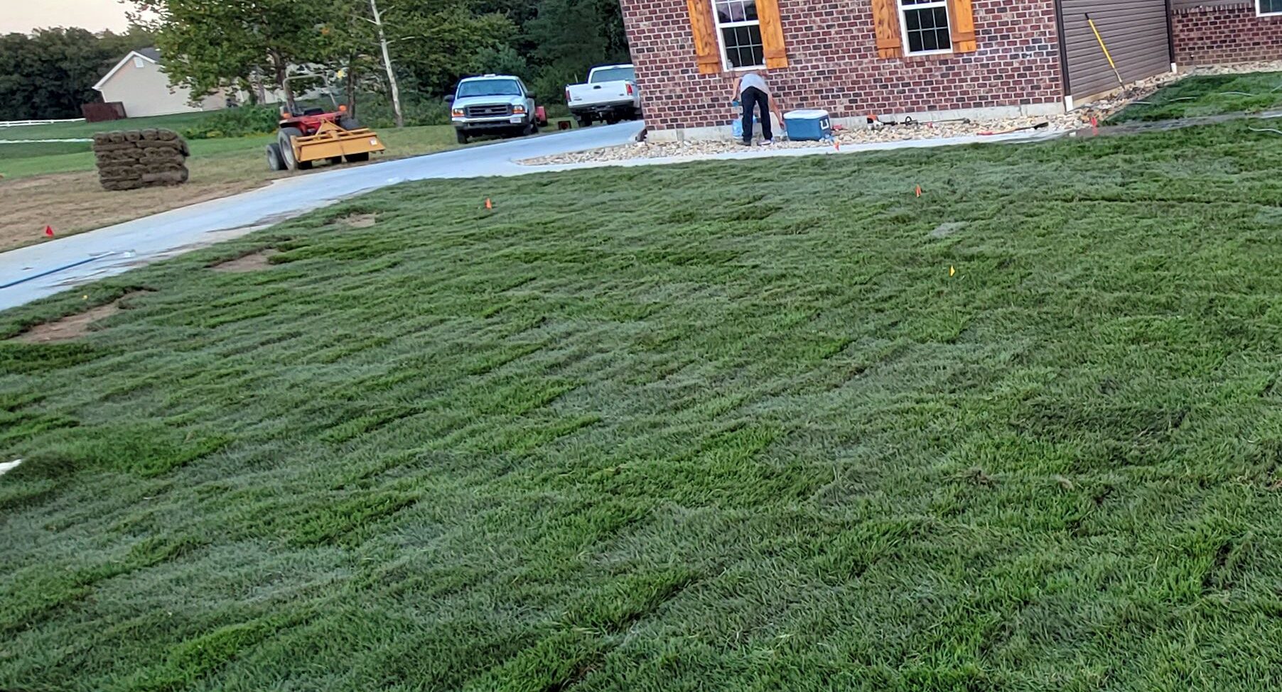 sod installed at new building in troy, mo