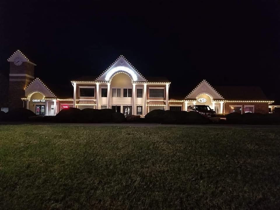 commercial lights on bank